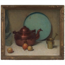 Репродукция картины "still life with teapot" художника "карлсен эмиль"