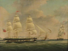 Копия картины "the ship isabella at sea" художника "кармайкл джон уилсон"