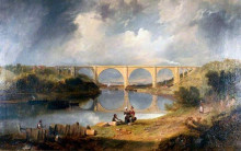 Репродукция картины "victoria bridge over the river wear" художника "кармайкл джон уилсон"