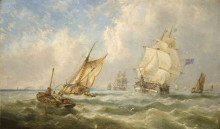 Репродукция картины "a breezy evening off the mouth of the mersey" художника "кармайкл джон уилсон"