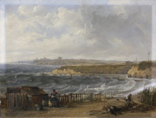 Репродукция картины "cullercoats looking towards tynemouth - flood tide" художника "кармайкл джон уилсон"