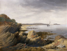 Картина "st. mary&#39;s island from whitley rocks" художника "кармайкл джон уилсон"