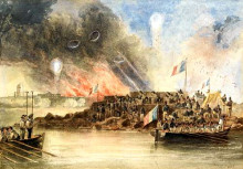 Картина "the bombardment of sveaborg, in the baltic, 9 august 1855" художника "кармайкл джон уилсон"