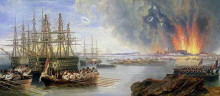 Копия картины "the bombardment of sebastopol" художника "кармайкл джон уилсон"