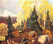 Картина "autumn hillside" художника "кармайкл франклин"