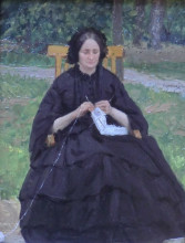 Копия картины "study for a lady in black" художника "каролюс-дюран"