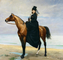 Репродукция картины "equestrian portrait of mademoiselle croizette" художника "каролюс-дюран"