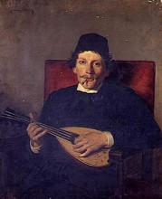 Копия картины "poet with mandolin" художника "каролюс-дюран"