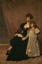 Репродукция картины "madame faydou and her children" художника "каролюс-дюран"