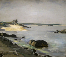 Репродукция картины "seashore at audresselles" художника "каролюс-дюран"