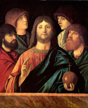 Картина "saviour blesses the four apostles" художника "карпаччо витторе"
