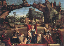 Репродукция картины "holy conversation" художника "карпаччо витторе"