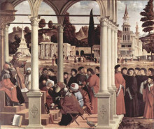Репродукция картины "debate of st. stephen" художника "карпаччо витторе"
