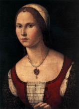 Репродукция картины "portrait of a young woman" художника "карпаччо витторе"