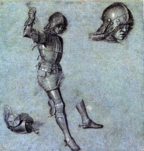 Копия картины "three studies of a cavalier in armor" художника "карпаччо витторе"