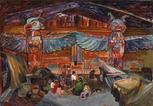 Копия картины "indian house interior with totems" художника "карр эмили"