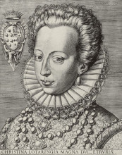 Картина "portrait of christine of lorraine, grand duchess of tuscany" художника "карраччи агостино"