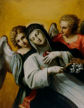 Копия картины "the ecstasy of saint catherine" художника "карраччи агостино"