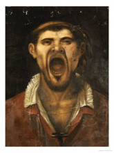 Картина "a peasant man, head and shoulders, shouting" художника "карраччи агостино"
