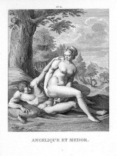Картина "angelica and medor" художника "карраччи агостино"