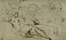 Картина "penitent magdalene" художника "карраччи агостино"