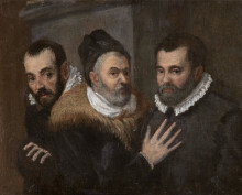 Картина "portrait of annibale, ludovico and agostino carracci" художника "карраччи агостино"