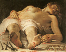 Картина "corpse of christ" художника "карраччи аннибале"
