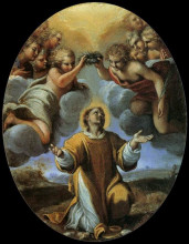 Копия картины "the coronation of st stephen" художника "карраччи аннибале"