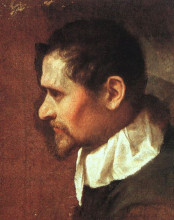 Репродукция картины "self-portrait in profile" художника "карраччи аннибале"