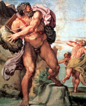 Картина "polyphemus attacking acis and galatea" художника "карраччи аннибале"