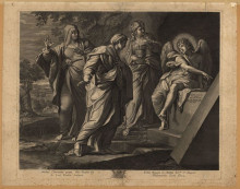 Репродукция картины "angel announcing the resurrection of christ to the three marys" художника "карраччи аннибале"
