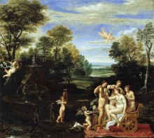 Картина "landscape with the toilet of venus" художника "карраччи аннибале"