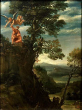 Копия картины "landscape with the sacrifice of isaac" художника "карраччи аннибале"