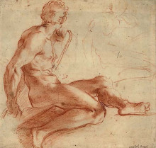 Копия картины "nude study" художника "карраччи аннибале"