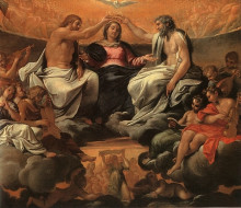 Копия картины "the coronation of the virgin" художника "карраччи аннибале"