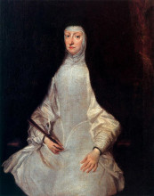 Картина "portrait of mariana of austria" художника "карреньо де миранда хуан"