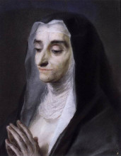 Репродукция картины "portrait of sister maria caterina" художника "каррьера розальба"
