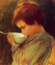 Репродукция картины "ребенок пьет молоко" художника "кассат мэри"