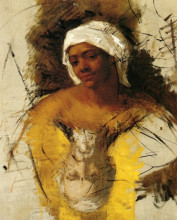 Копия картины "эскиз для &#171;миссис керри&#187;" художника "кассат мэри"