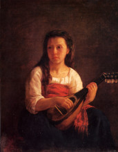Репродукция картины "игра на мандолине" художника "кассат мэри"