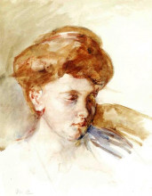 Картина "голова молодой женщины" художника "кассат мэри"