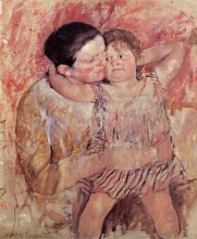 Репродукция картины "женщина с ребенком" художника "кассат мэри"