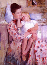 Репродукция картины "эмми и её дитя" художника "кассат мэри"