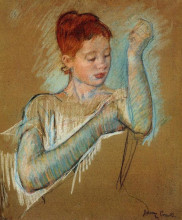 Копия картины "длинные перчатки" художника "кассат мэри"