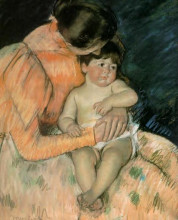 Репродукция картины "мать и дитя" художника "кассат мэри"