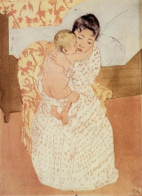 Репродукция картины "голый малыш" художника "кассат мэри"