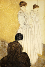 Копия картины "примерка" художника "кассат мэри"