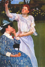 Репродукция картины "женщина собирает фрукты" художника "кассат мэри"