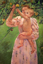 Копия картины "ребенок тянется за яблоком" художника "кассат мэри"
