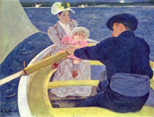 Репродукция картины "катание на лодке" художника "кассат мэри"